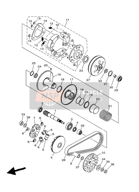 B8AE66110100, Clutch Housing Comp., Yamaha, 0